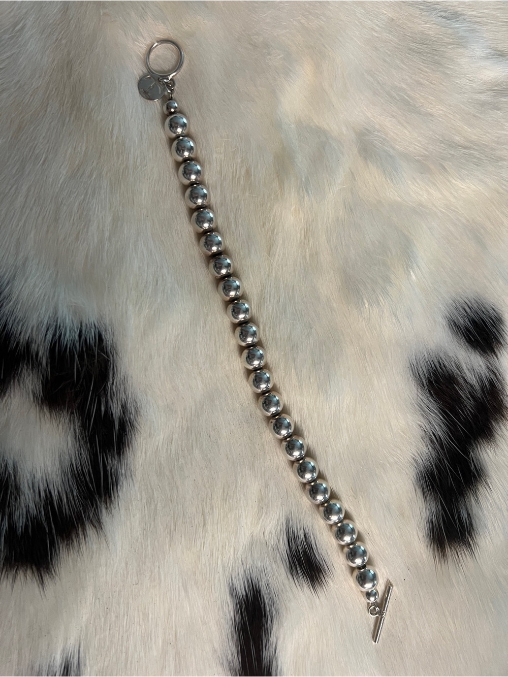 Silver Bead Toggle Bracelet
